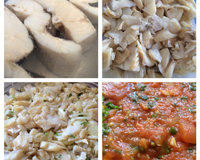 Bacalhau com batatas e molho de tomates