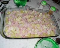 Salada de batata com presunto