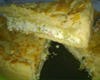 Torta de alho poró com ricota