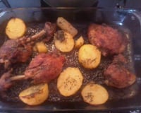 Frango assado crocante