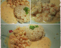 Camarão ao creme parmesão e ervas finas