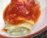 Canelone de frango com catupiry