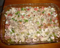 Salada de bacalhau e feijão fradinho