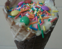 Bolo na casquinha de sorvete