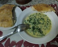 Sopa de milho com espinafre