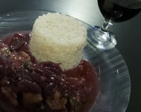 Filé-mignon de porco com molho de vinho