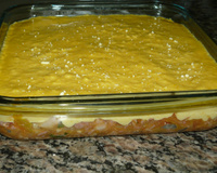 Linguiça com creme de milho