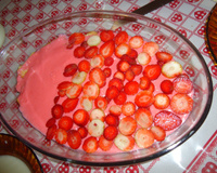 Torta de biscoito com morango