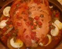 Frango assado com batata