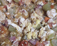 Vagem com ovos e tomates