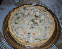 Quiche de camarão e palmito