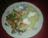 Filés de salmão com camarões