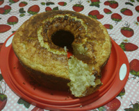 Bolo de flocos de arroz de liquidificador