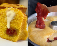 Para ter o melhor bolo de milho recheado da sua vida, é preciso confiar no processo: parece que vai dar errado, mas acredite, fica incrível!