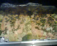 Salmão com legumes no forno