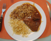 Carne ao molho de cerveja preta