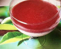 Panna cotta light com geleia de morango