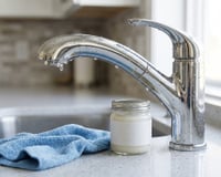 Pincelar um pouco de óleo de coco nas torneiras de inox: o truque simples para repelir manchas de água e poeira
