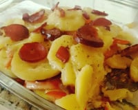 Batatas gratinadas com bacon