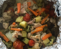 Papelote de frango com legumes