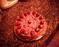 Torta mousse de chocolate branco com creme de chocolate preto