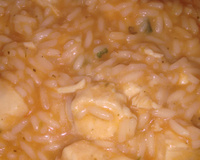 Risoto de frango com queijo