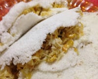 Tapioca com frango ao creme de leite e requeijão