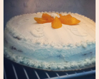 Bolo de aniversário de pêssego