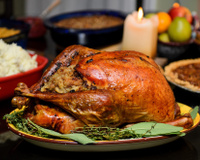 Peru na cachaça recheado e suculento