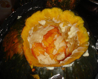 Camarão na moranga com catupiry