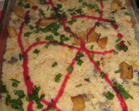 Arroz com carne de sol cremoso