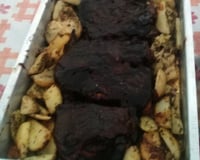 Costela de porco com molho Barbecue