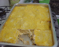 Torta de frango com pão de fôrma