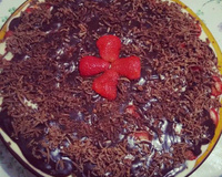 Pavê de chocolate com morangos