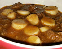 Fraldinha na cerveja com batatas