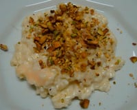 Risoto de cebola caramelizada com queijo brie e amêndoas