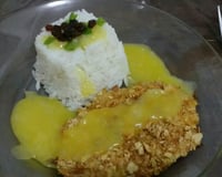 Filé de peixe assado com molho de laranja