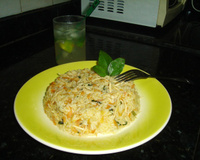 Risoto de frango ao basílico