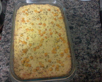 Batata assada ao creme de milho com queijo