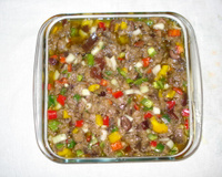 Antepasto delicioso de berinjela