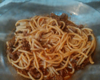 Macarrão com carne moída