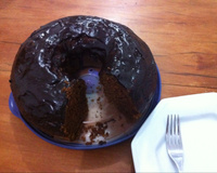 Bolo de casca de abóbora com chocolate