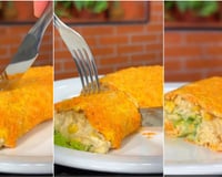 O melhor almoço low carb que eu já fiz na vida é esse rocambole de frango cremoso