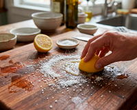 Tábua de corte manchada de tomate? Esfregue metade de um limão com sal grosso e deixe agir por 5 minutos
