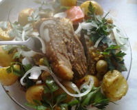 Fraldinha com mostarda e batata portuguesa