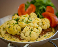 Filé de frango com couve flor ao forno