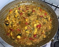 Paella de frutos do mar
