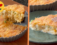 Torta de frango e tapioca na airfryer: crocante por fora e cremosa por dentro, essa delícia saudável só tem 192 calorias por porção