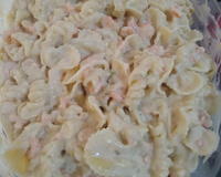 Macarrão ao molho branco com camarão