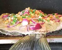 Pacu na churrasqueira